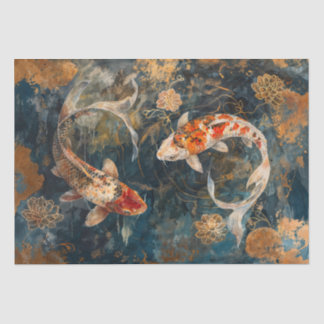 Papier Mousseline Aquarelle Koi Fish Illustration