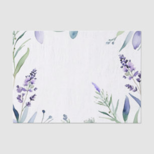 Papier Mousseline Aquarelle Lavande Et Eucalyptus