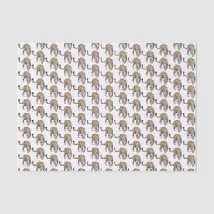 Papier Mousseline aquarelle léopard jungle chat animal peint vert