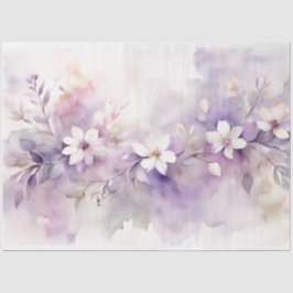 Papier Mousseline Aquarelle Lilac Floral 18b Découpage