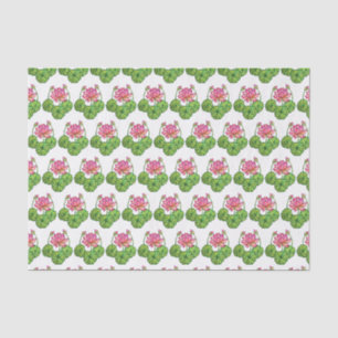 Papier Mousseline Aquarelle Lotus rose avec les bourgeons et le