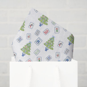 Papier Mousseline Aquarelle Mahjong Christmas Tree