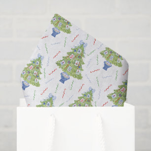 Papier Mousseline Aquarelle Mahjong Christmas Tree