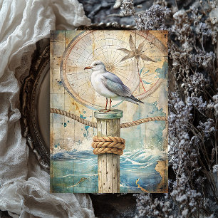 Papier Mousseline Aquarelle mer vintage Glarus goull compas ancienne