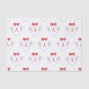 Papier Mousseline Aquarelle Monogram Bow Sucre de canne Crest
