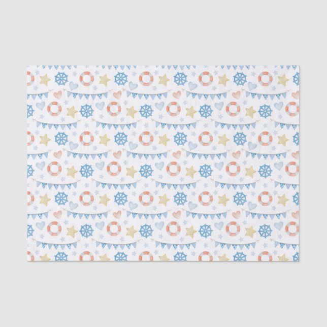 Papier Mousseline Aquarelle Nautique (Recto)