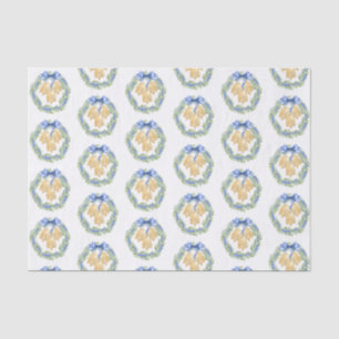 Papier Mousseline Aquarelle Noël ou Mariage cloches et vaches
