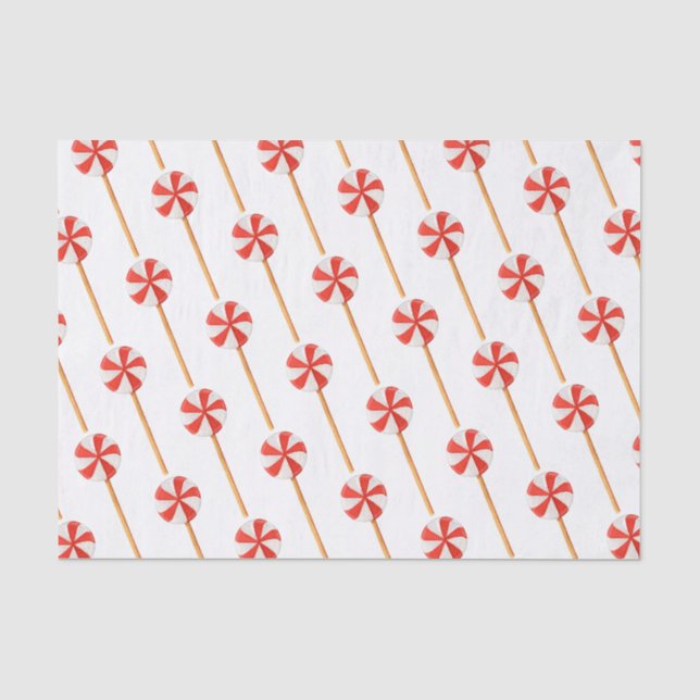 Papier Mousseline Aquarelle Noël Peppermenthe Pops de gâteau (Recto)