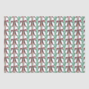 Papier Mousseline Aquarelle Noël Plaid Bow Garland