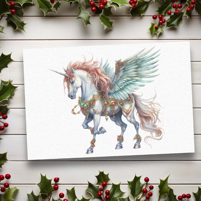 Papier Mousseline Aquarelle Noël Unicorne Pegasus (Créateur téléchargé)