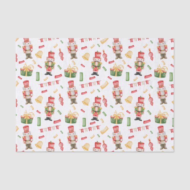 Papier Mousseline Aquarelle Noisettes de Noël et Décorations (Recto)