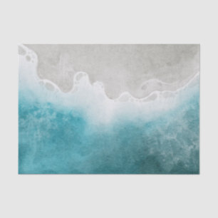 Papier Mousseline Aquarelle Ocean Beach Découpage