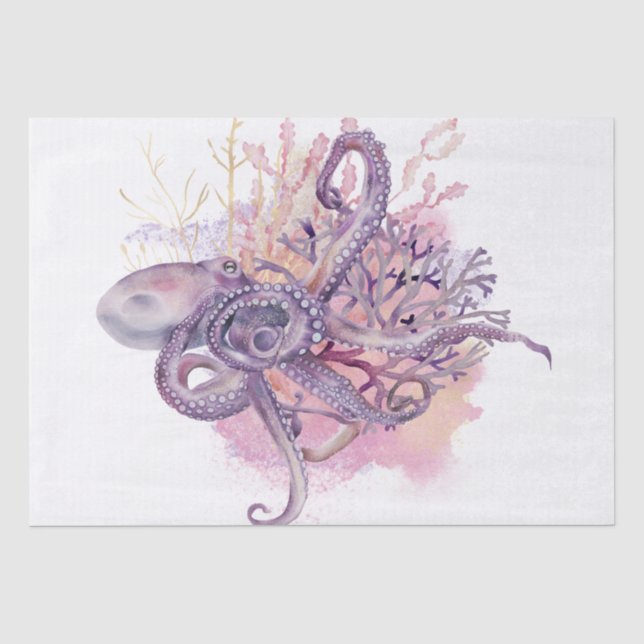 Papier Mousseline Aquarelle octopique (Recto)