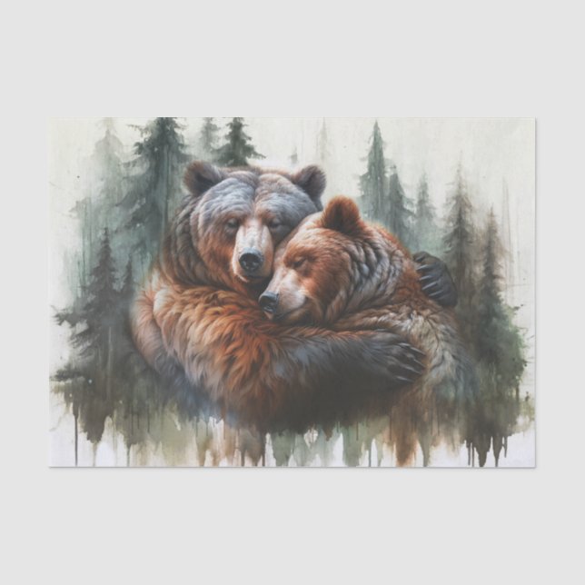 Papier Mousseline Aquarelle Oears Rustic Wilderness Mariage (Recto)