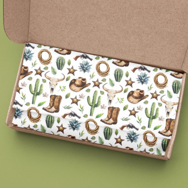 Papier Mousseline Aquarelle ouest de cowboy sauvage (Créateur téléchargé)