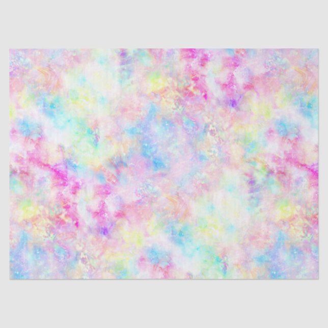 Papier Mousseline Aquarelle Pastel Rainbow Tie Dye (Recto)