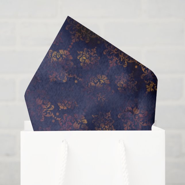 Papier Mousseline Aquarelle Patina Patina Damask Patte (Sac cadeau)