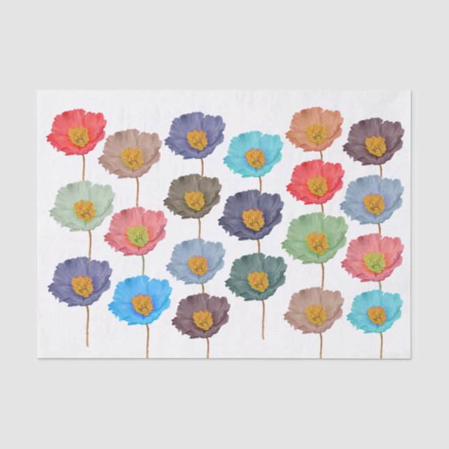 Papier Mousseline Aquarelle peinte à la main, artisanat de découpage (Recto)