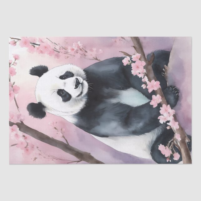 Papier Mousseline Aquarelle Peinture Panda Ours (Recto)