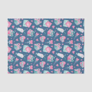 Papier Mousseline Aquarelle Pink Heart Love Motif Saint-Valentin