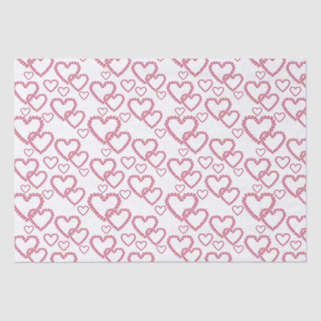 Papier Mousseline Aquarelle Pink Peony Hearts (Recto)