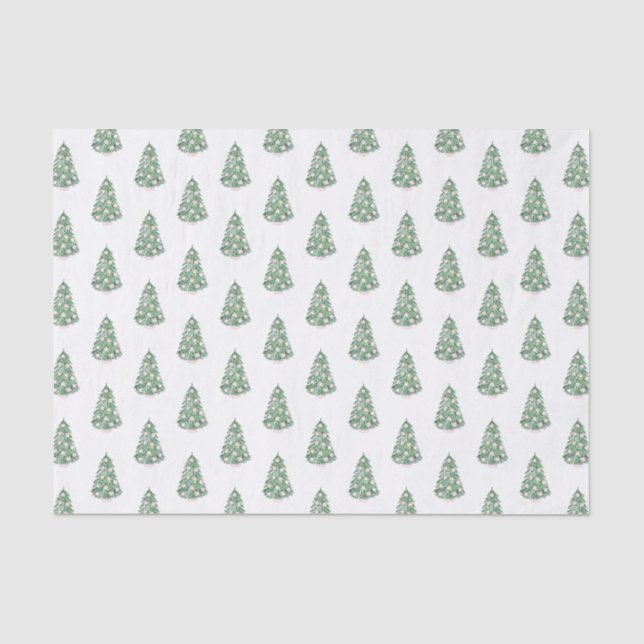Papier Mousseline Aquarelle Preppy Holidays Tree Ginger Jar Baubles (Recto)