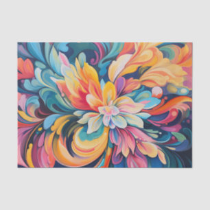 Papier Mousseline Aquarelle rétro éclatement de fleur super