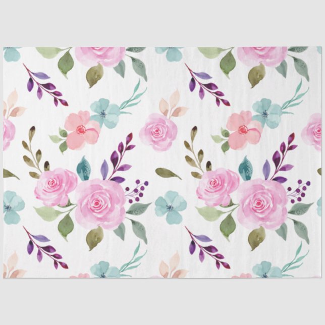 Papier Mousseline Aquarelle rose (Recto)
