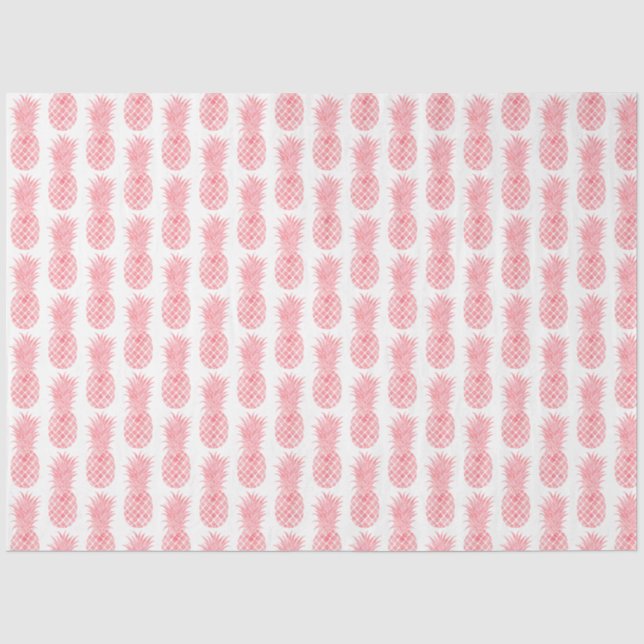 Papier Mousseline Aquarelle rose Ananas tropical (Recto)