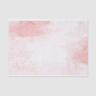 Papier Mousseline Aquarelle rose & blanc avec éclat d'or