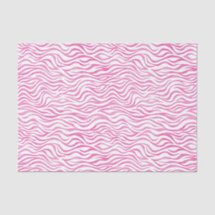 Papier Mousseline Aquarelle rose chaud Zebra Print