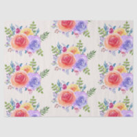 Aquarelle Rose colorée Motif floral