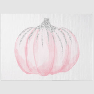Papier Mousseline Aquarelle rose et argent Citrouille série 3