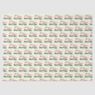 Papier Mousseline Aquarelle rose japonais anémone illustration