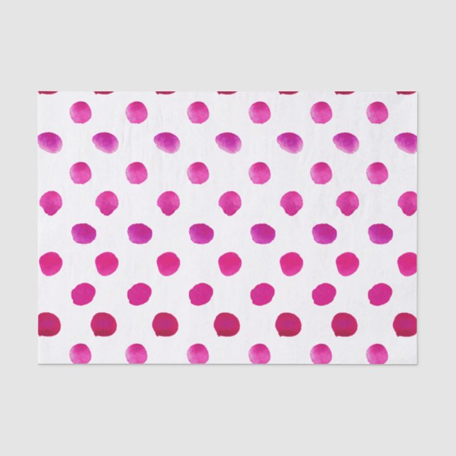 Papier Mousseline Aquarelle rose pois (Recto)