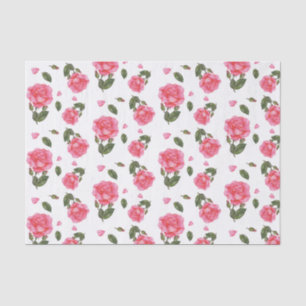 Papier Mousseline Aquarelle rose rose illustration botanique