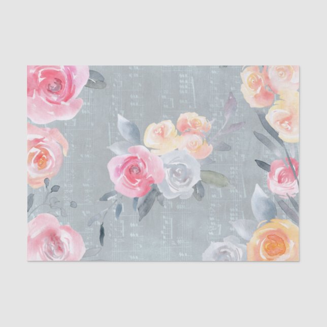 Papier Mousseline aquarelle rose sur bleu vieil album texture (Recto)