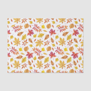 Papier Mousseline Aquarelle Rustique Automne quitte Motif