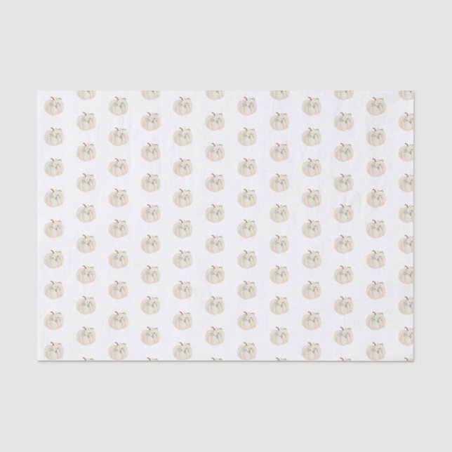 Papier Mousseline Aquarelle rustique Citrouille d'automne Floral (Recto)