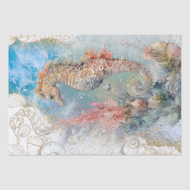 Papier Mousseline Aquarelle Sea Horse (Recto)
