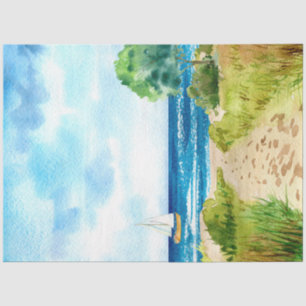 Papier Mousseline Aquarelle Seascapes Series Design 10