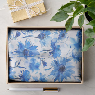 Papier Mousseline Aquarelle Style Cornflower Type Fleur bleue
