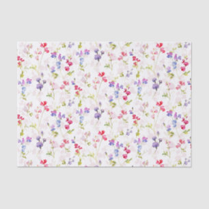 Papier Mousseline Aquarelle Sweet Peas joliment fleuri