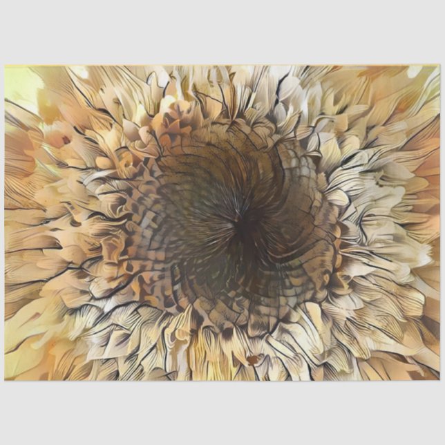 Papier Mousseline Aquarelle Tigre Tournesol collection élégante (Recto)