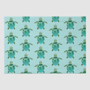 Papier Mousseline Aquarelle Tortues marines