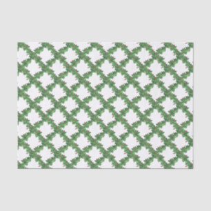 Papier Mousseline Aquarelle treillis de Noël Holly Garland