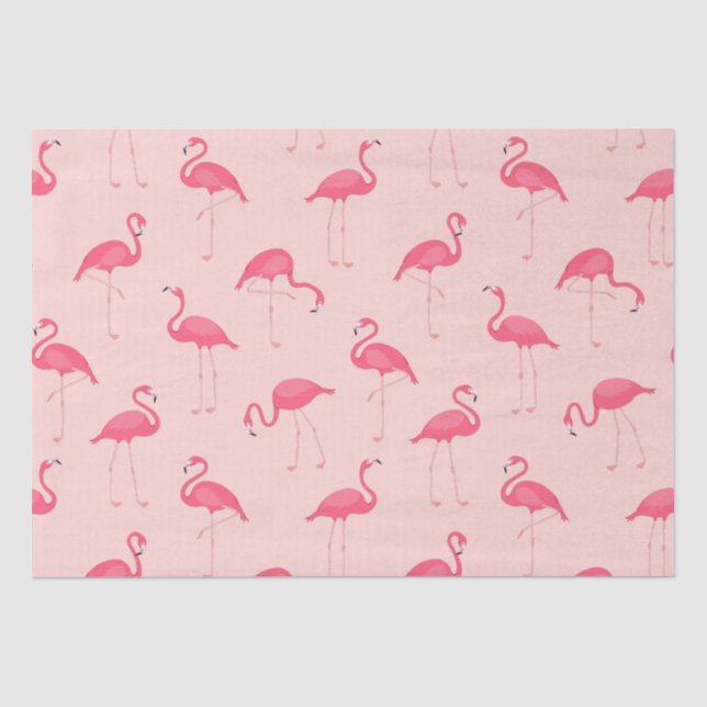 Papier Mousseline Aquarelle tropicale Flamingo rose pâle (Recto)
