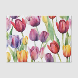 Papier Mousseline Aquarelle Tulipe Fleurs N'Importe Quelle Occasion