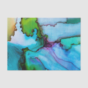 Papier Mousseline Aquarelle turquoise brillante 10x15