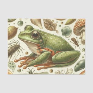 Papier Mousseline Aquarelle vintage de grenouille